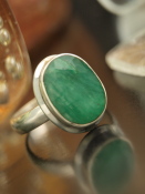 Emerald Ring in Sterling Silver